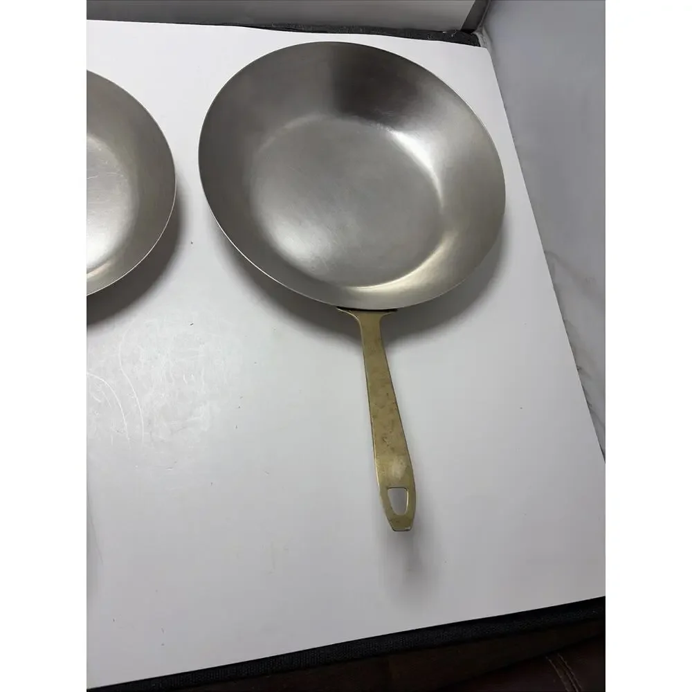 2 Paul Revere Limited Edition 8.5” 10.5” Frying Pan Skillet Made In USA Brass